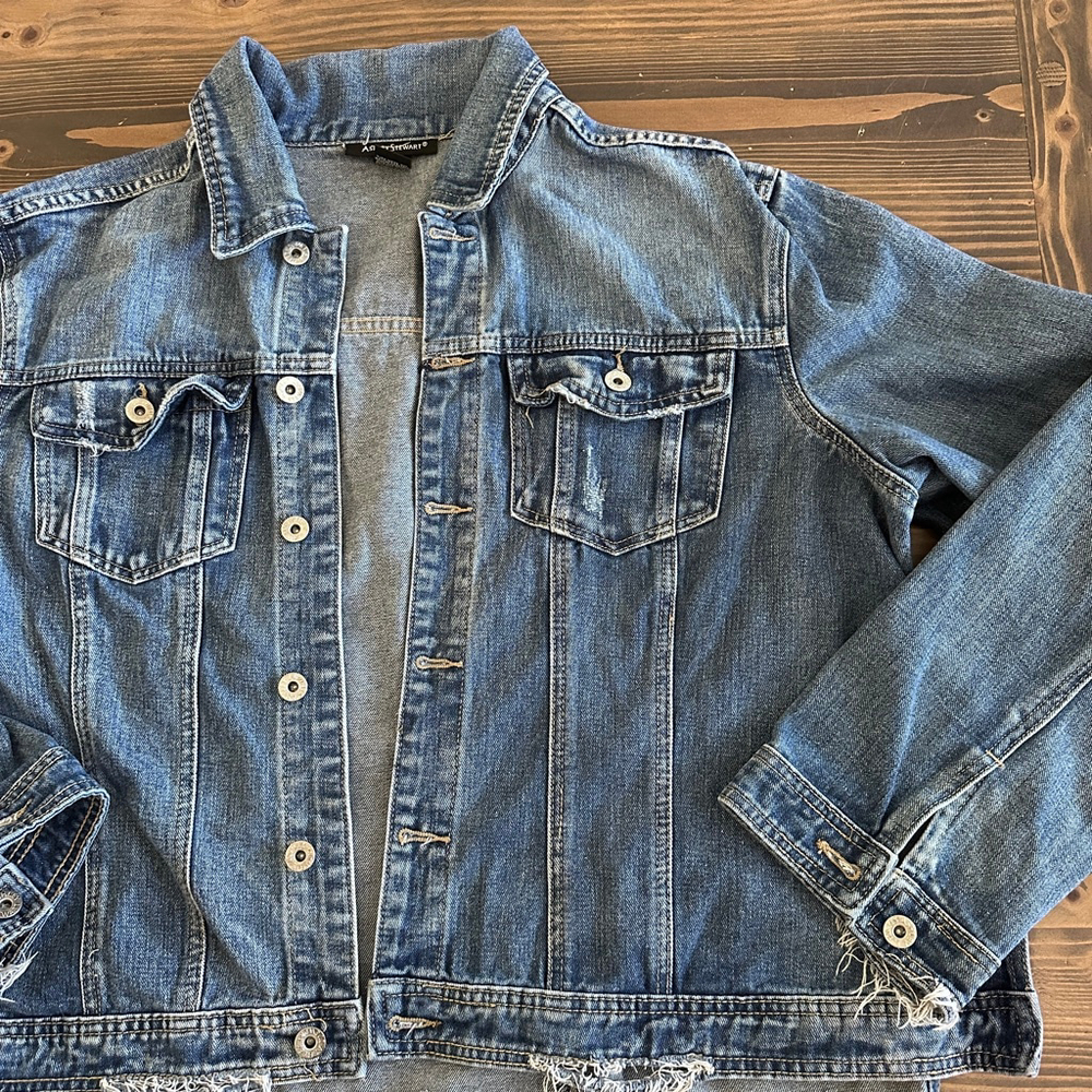 Women's Ashley Stewart Plus Size 22/24 Blue Denim Jacket Classic Button Jean